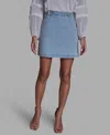 Bcbg Women's Button Waist Mini Skirt In Blue