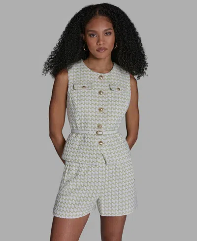 Bcbg Women's Button-front Belted Vest In Gray