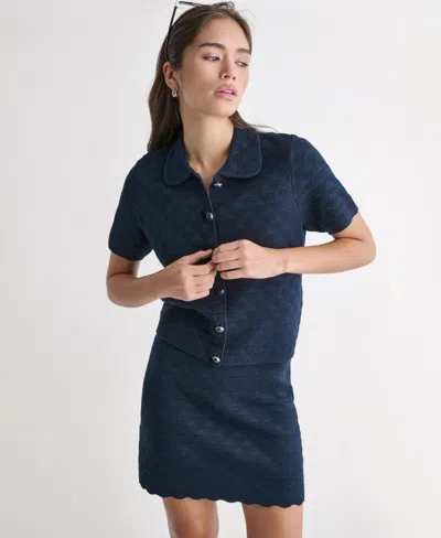 Bcbg Women's Collared Button-front Jacket In Blue