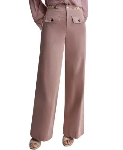 Bcbg Women's Corduroy Wide-leg High-waisted Pants In Blushstone