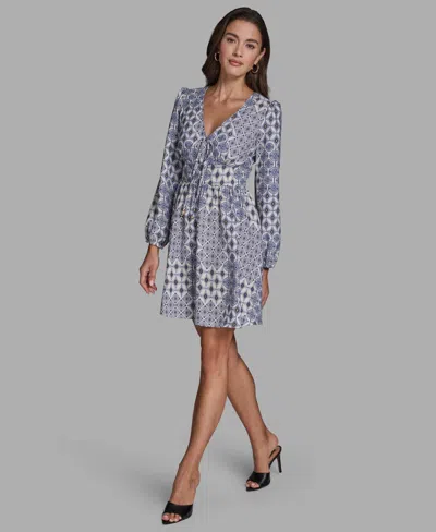 Bcbg Women's Crepe Tie-front Shift Dress In Gray