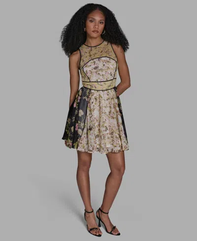 Bcbg Women's Crewneck Mix Print Mini Dress In Multi