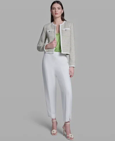 Bcbg Women's Crewneck Open-front Jacket In Gray