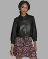 Bcbg Women's Crop Button Front Jacket In Black