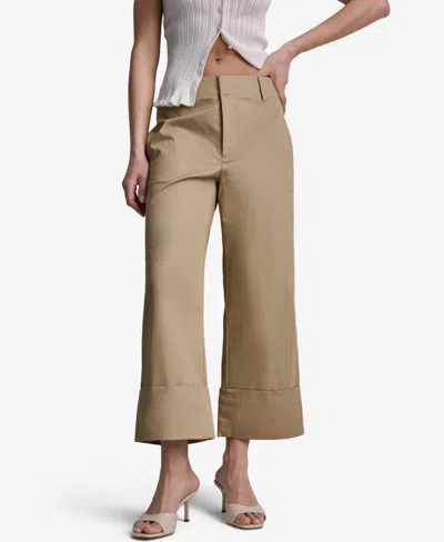Bcbg Women's Cuffed Wide-leg Cropped Pants In Brown