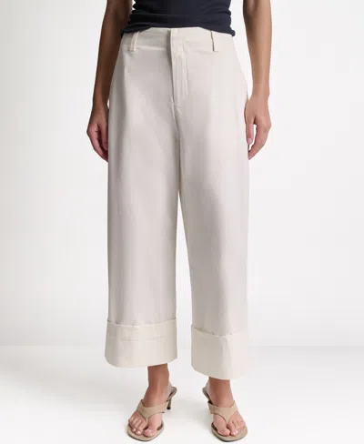 Bcbg Women's Cuffed Wide-leg Cropped Pants In White
