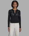 Bcbg Women's Embellished Button-front Cardigan In Black