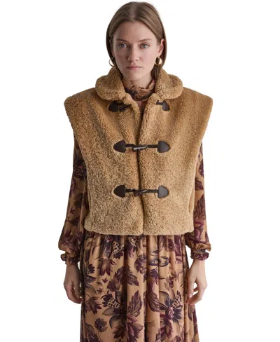 Bcbg Women's Faux Fur Toggle Vest In Brown