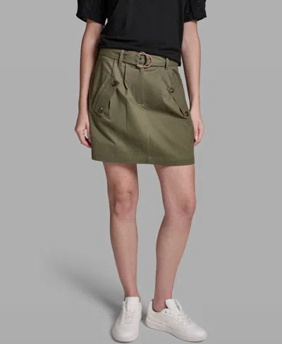 Bcbg Women's Flap Pocket Belted Skirt In Green