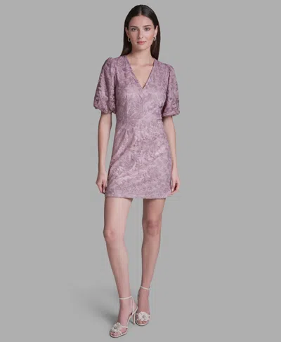 Bcbg Women's Floral Embroidered Mini Dress In Purple