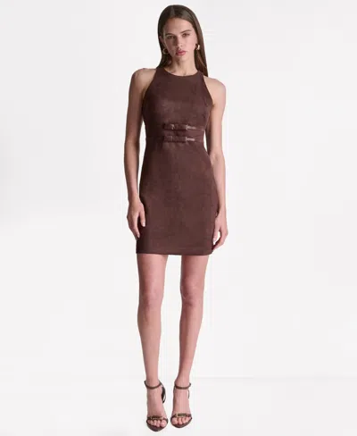 Bcbg Women's Halter Suede Dress In Brown