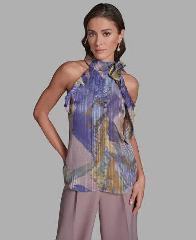 Bcbg Women's Halter Tie-neck Sleeveless Top In Multi