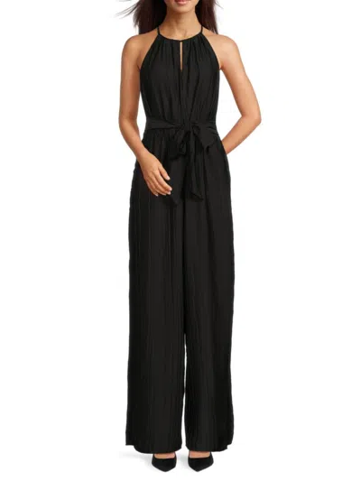 Bcbg Maxazria Women's Halterneck Wide Leg Jumpsuit In Onyx