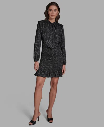 Bcbg Women's Hammered Satin Smocked Dress In Multi