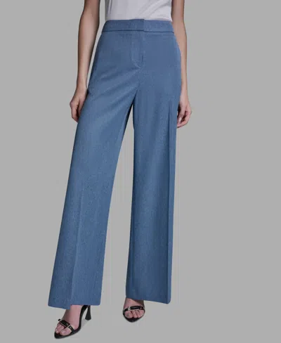 Bcbg Women's High Rise Denim Wide Leg Pants In Blue