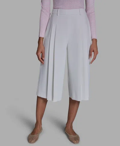 Bcbg Women's High-rise Pleated Culotte Pants In White