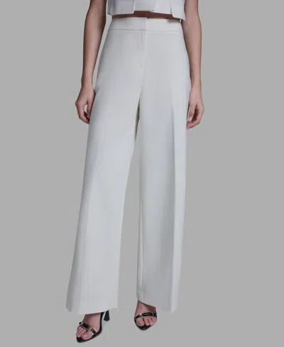 Bcbg Women's High Rise Wide Leg Pants In White