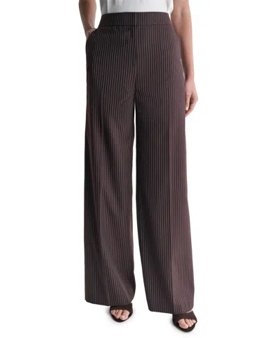 Bcbg Women's High-rise Wide-leg Full-length Pants In Truffle Noir,electric