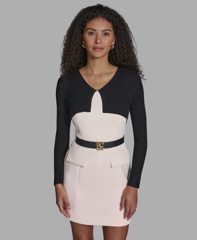 Bcbg Women's Knit V-neck Cropped Cardigan Sweater In Black