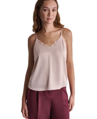 Bcbg Women's Lace-trim Strappy V-neck Camisole In Blushstone