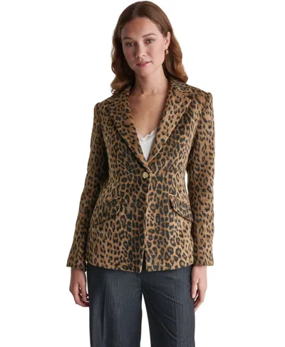 Bcbg Women's Leopard-print Shoulder-padded Blazer In Animal Print