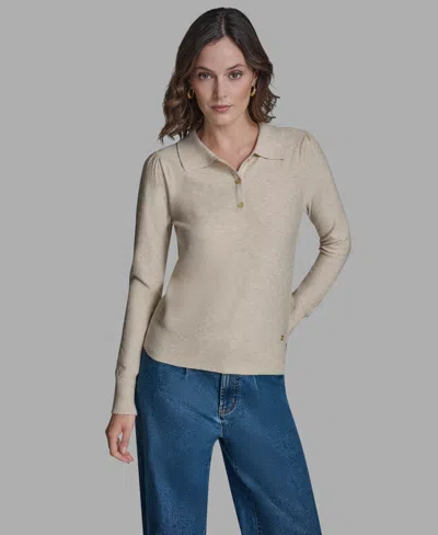 Bcbg Women's Long Sleeve Collared Top In Brown