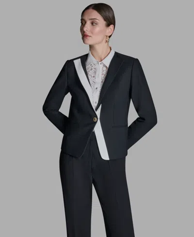 Bcbg Women's Long-sleeve One Button Jacket In Black