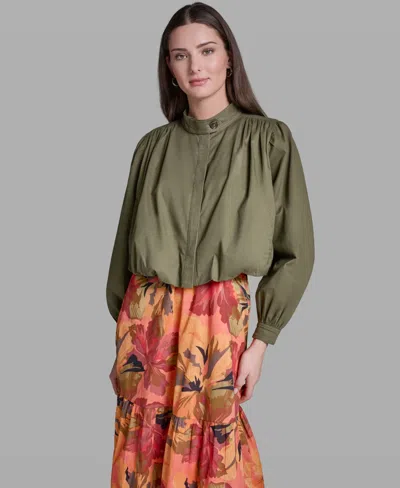 Bcbg Women's Long-sleeve Mock Neck Cropped Jacket In Green