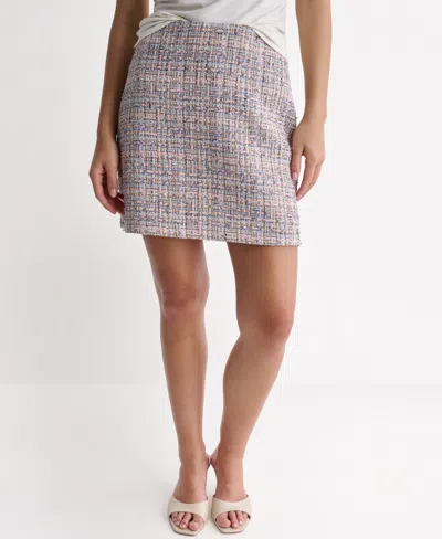 Bcbg Women's Metallic Accent Tweed Mini Skirt In Black