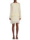 Bcbg Women's Metallic Tiered Chiffon Minidress In Neutral