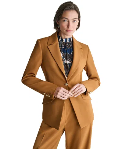 Bcbg Women's Notch-collar One-button Stretch Blazer In Brown
