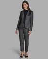 Bcbg Women's Novelty Notch Collar One-button Jacket In Black
