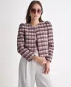 Bcbg Suits Novelty Open Front Blazer Suit In Pink