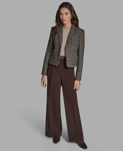 Bcbg Women's Novelty Two-button Long-sleeve Jacket In Gray