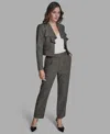 Bcbg Women's Open Front Long Ruffle Collar Jacket In Brown