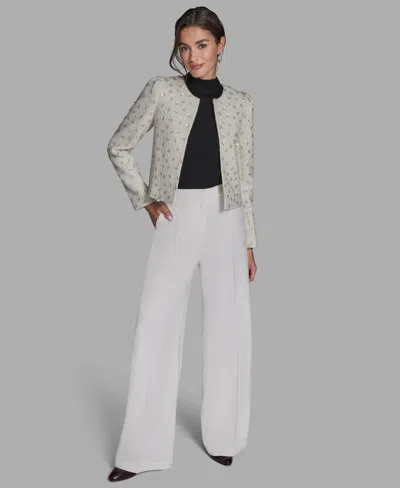 Bcbg Women's Open Front Sequin Jacket In White