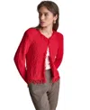 Bcbg Women's Open-front Long-sleeve Jacket In Red