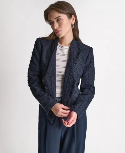 Bcbg Women's Open-front Stand Collar Jacket In Blue