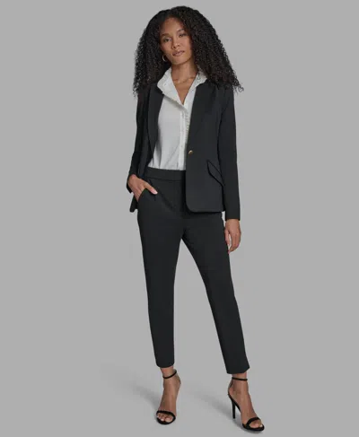 BCBG WOMEN'S PADDED SHOULDER ONE BUTTON JACKET