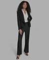 Bcbg Women's Padded Shoulder Open Front Jacket In Black