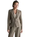 Bcbg Women's Peak-lapel One-button Blazer Jacket In Light Sienna Thread Multi