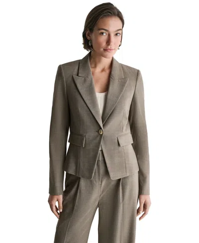 Bcbg Women's Peak-lapel One-button Blazer Jacket In Light Sienna Thread Multi
