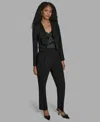 Bcbg Women's Pinstripe Cropped Jacket In Black