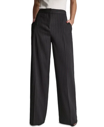 Bcbg Women's Pinstripe Full-length High-rise Pants In Black
