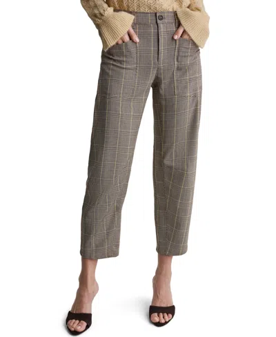 Bcbg Women's Plaid Barrel Pants In Gray