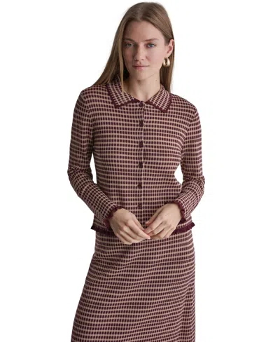 Bcbg Women's Plaid Collared Long-sleeve Cardigan In Multi