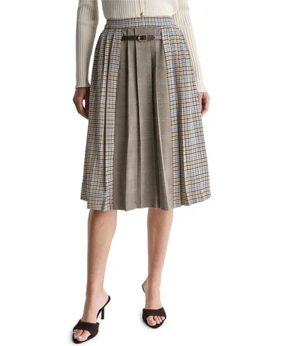 Bcbg Women's Pleated A-line Long Midi Skirt In Gray