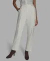 Bcbg Women's Pleated High Rise Wide Leg Pants In White