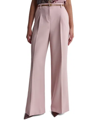 Bcbg Women's Pleated Wide-leg Pants In Pink