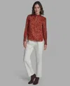 Bcbg Women's Printed Mock Neck Top In Brown
